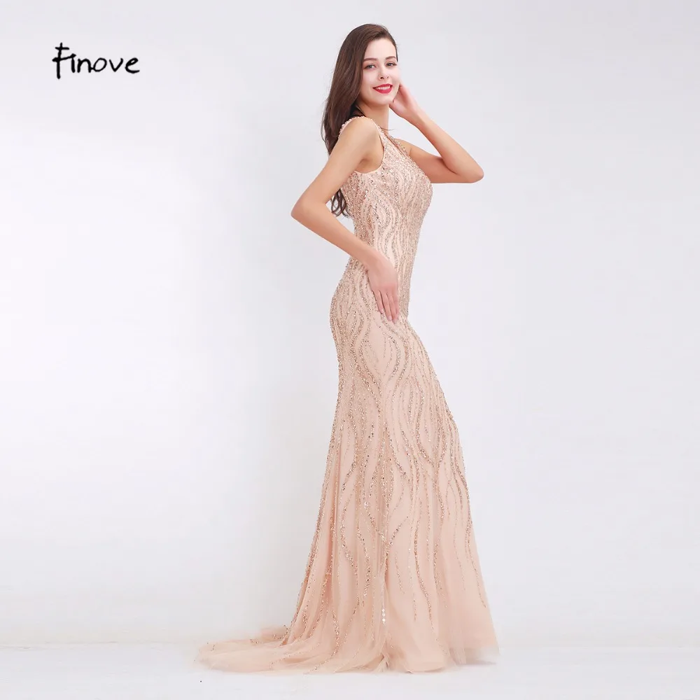 Женское вечернее платье с V образным вырезом и бусинами|champagne evening dress|designer dressesevening