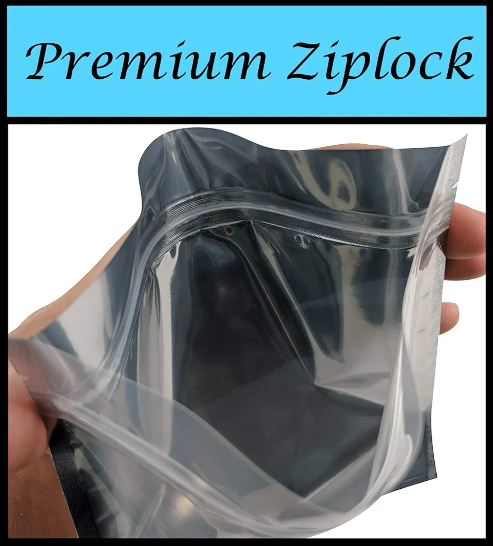 Прозрачный пакет с замком молнией самозакрывающиеся серебряные алюминиевые