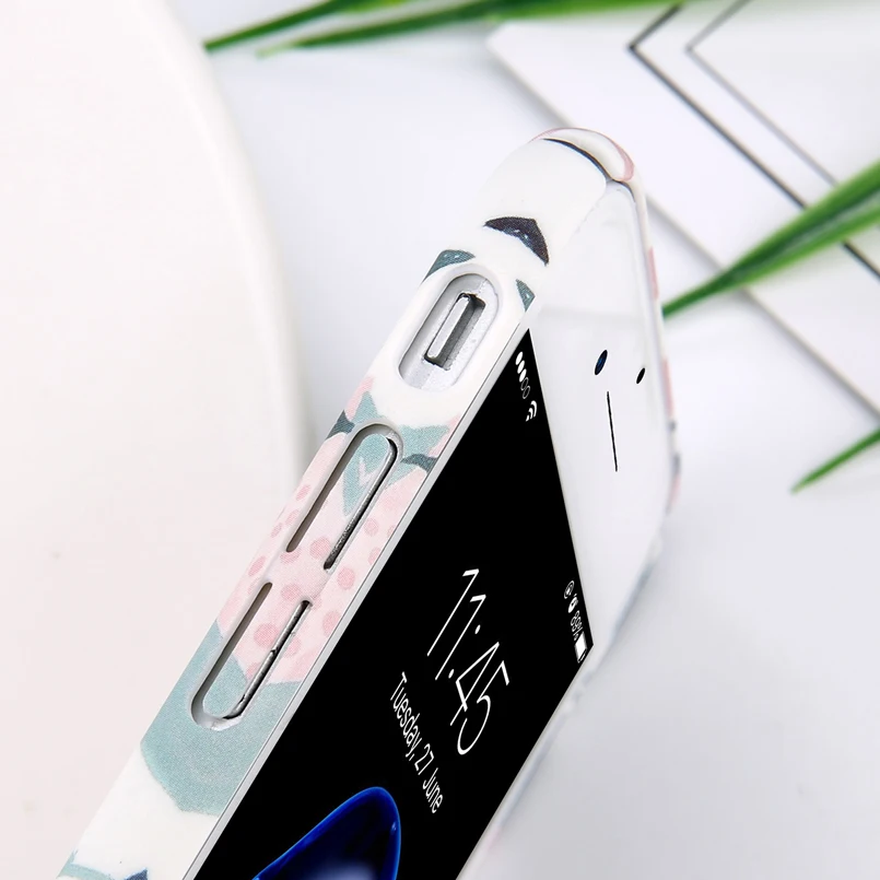 Ультратонкий чехол с листьями для iPhone 7 6 6S Plus красными зелеными телефона Жесткий