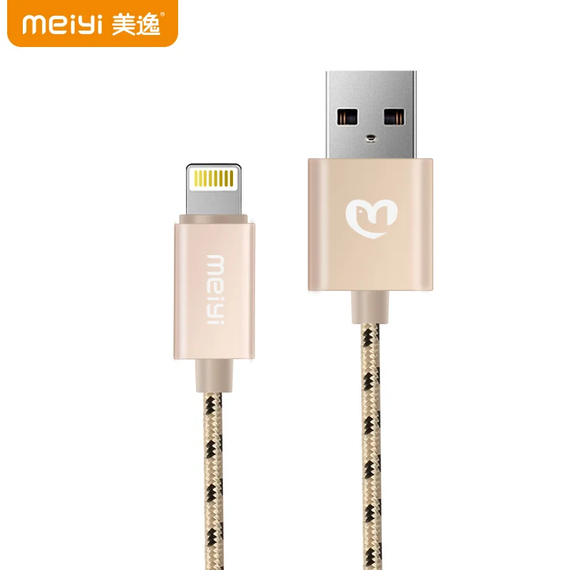 MEIYI M15 0 5 М металлический штекер цветной нейлоновый Плетеный USB кабель для iPhone 8 7 6 6s