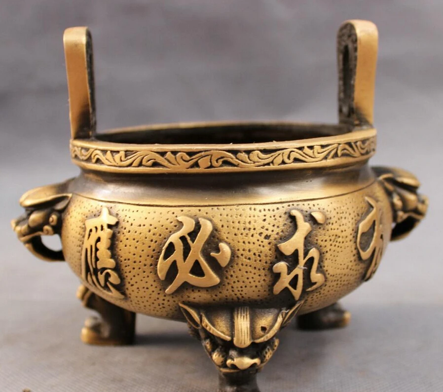 song voge gem S3023 Tibet Bronze Buddhism Lion Head Statue Zhao Cai Jin Bao Incense Burner Censer | Дом и сад