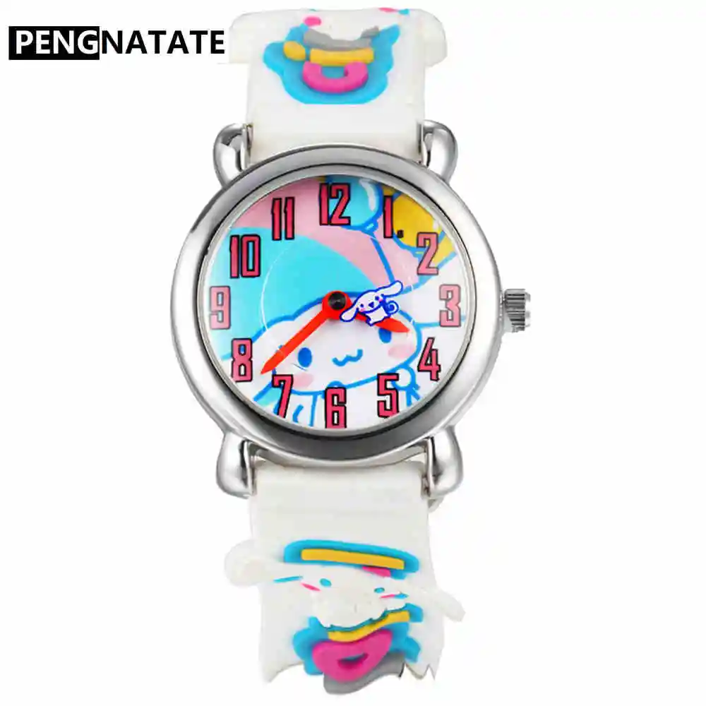 

PENGNATATE Children Watch White Strap 3D Cartoon Silicone Wristwatches Student Boys Girls Cute Gift Kids Quartz Hand Watches