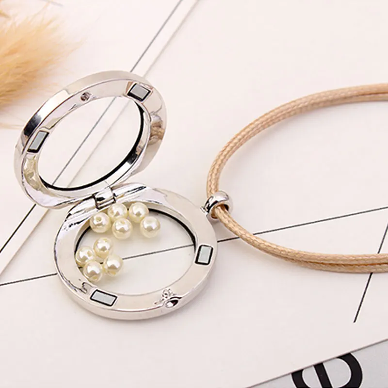 TrinketSea Trendy Crystal Locket Pendants &amp Necklaces For Women Rope Chain Magnet Round Choker Fashion Jewelry | Украшения и