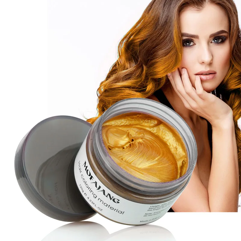 gold hair dye wax Стик для окрашивания волос цветной воск одноразовая формовка Волос Стайлинг цвет ing Paste Grandma серый черный Краска для волос фиолетовая восковой крем грязь Прямая поставка - Цвет: gold hair dye wax