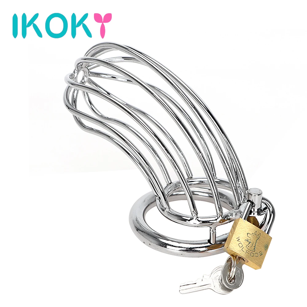 IKOKY клетка для пениса секс игрушки мужчин запираемое кольцо на пенис из