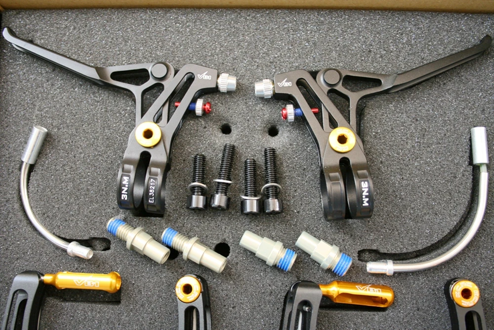 KCNC MTB складной велосипед тормоза V1 VB1 V-BRAKE рычаги и Тормозные ручки набор красный 270 г один комплект