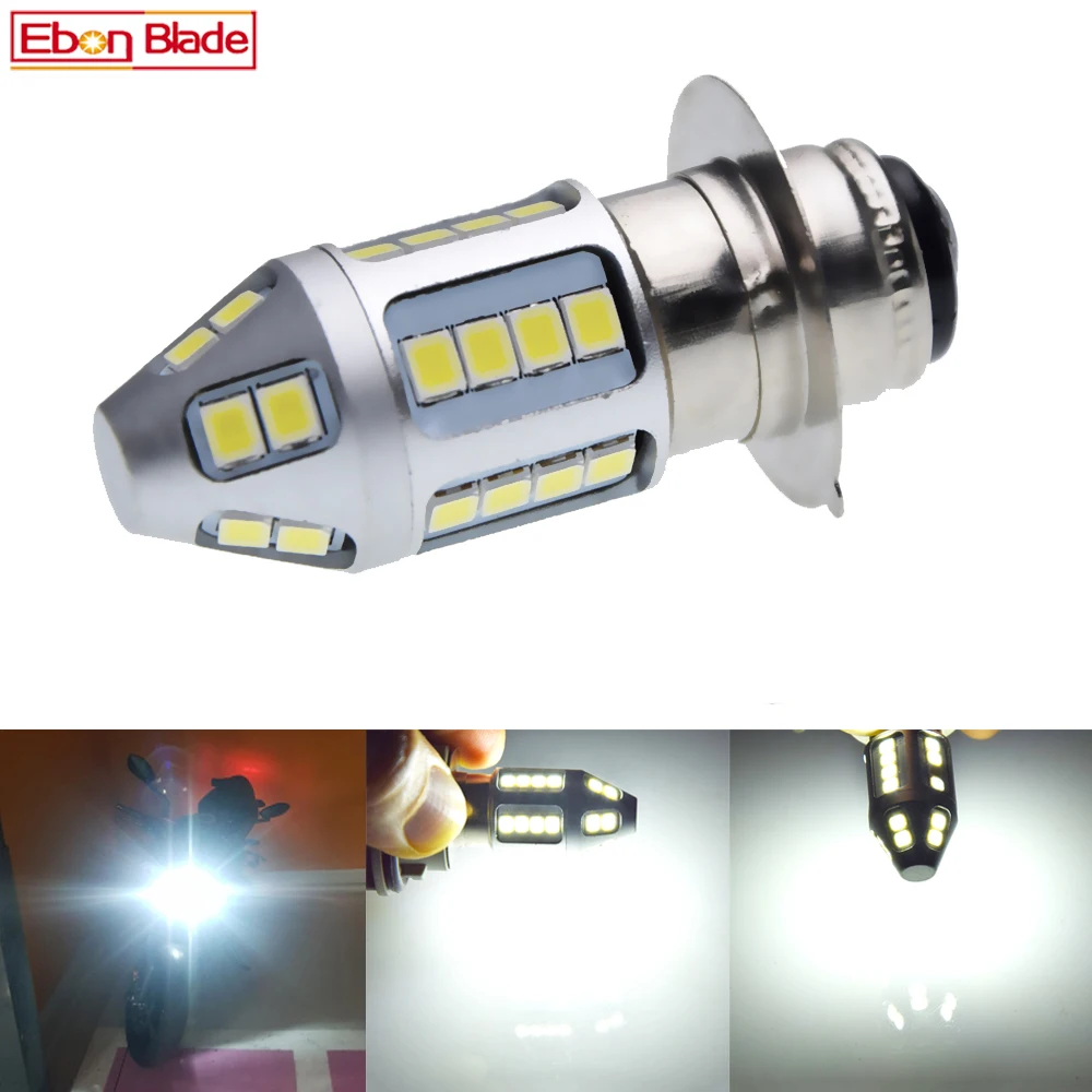 Светодиодная лампа 3030 30SMD P15D 25-1 H6M с двойной яркостью, для мотоцикла, мотора велосипеда/мопеда/скутера/квадроцикла, белые фары, 1 шт.