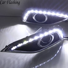 Автомобиль мигает 2 шт DRL для Honda CRV CR-V 2012 2013 дневные ходовые огни Противотуманные фары крышка фары 12 в дневной свет автомобиля-Стайлинг