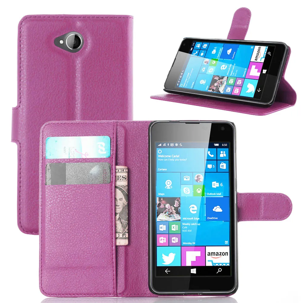 Кожаный чехол книжка с кошельком для Nokia Microsoft Lumia 650 две SIM карты RM 1152 подставкой|case