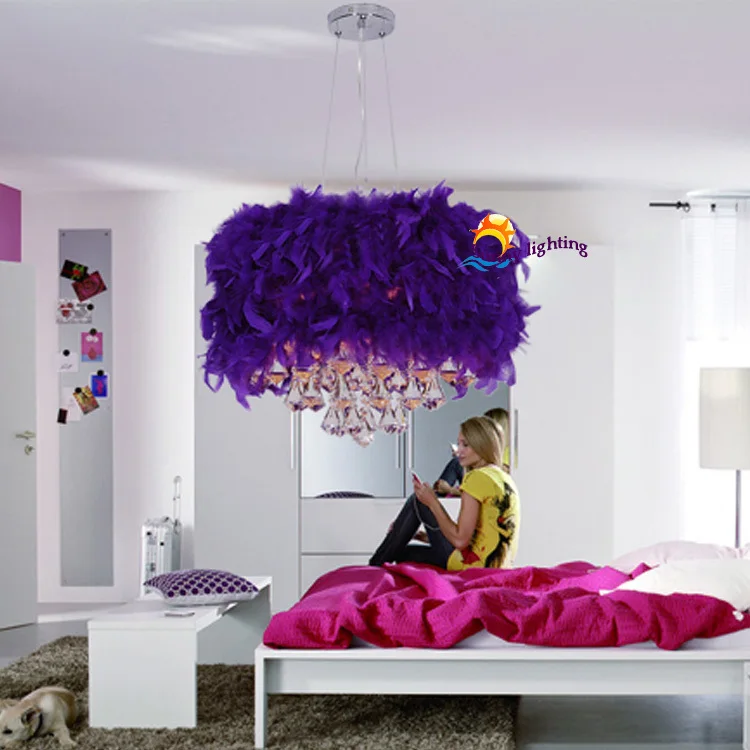 Cafe Новинка перо подвесные светильники Post современный кристалл алмаза лампы