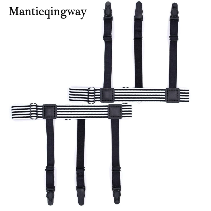 Mantieqingway 3 зажимы Рубашка Остается Подвязки для мужчин эластичные нейлоновые регулируемые подтяжки держатели для женщин полосатый подтяжки ремень