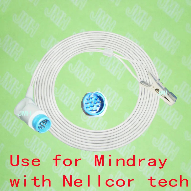 Compatible with 12 PIN Mindray PM 5000/6000 Oximeter monitor the Animal tongue/ear clip spo2 sensor Nellcor Tech. |