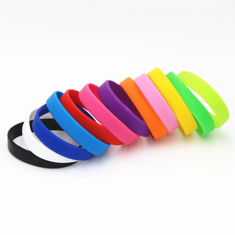 

1PC Fashion Jewelry Sillicone Casual Sports Bracelets Wristband Colour Rubber Cuff Bracelets & Bangles Free Shipping SH051