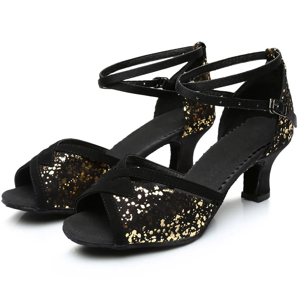 Latin Dance Shoes For Women Girls Tango Ballroom High Heels soft Dancing 5/7cm Sandals#4 | Спорт и развлечения