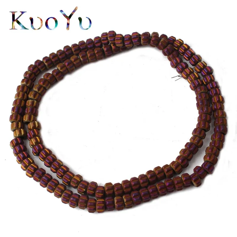 5x3mm Natural Stone Beads Matte Gold Sliver Blue Plated Hematite Loose Geometric Rondelle For Jewelry Making Diy Bracelet | Украшения и