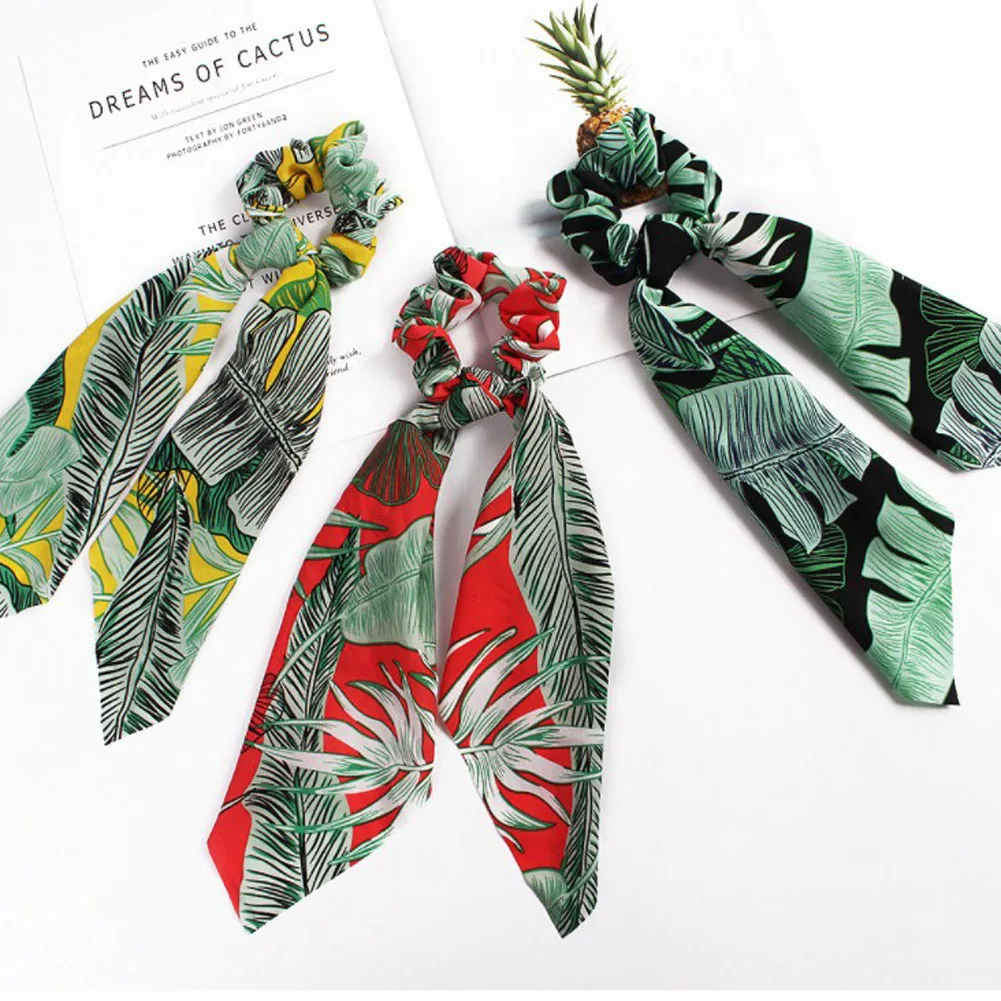 Резинки для волос в богемном стиле с цветочным принтом и леопардовым эластичные