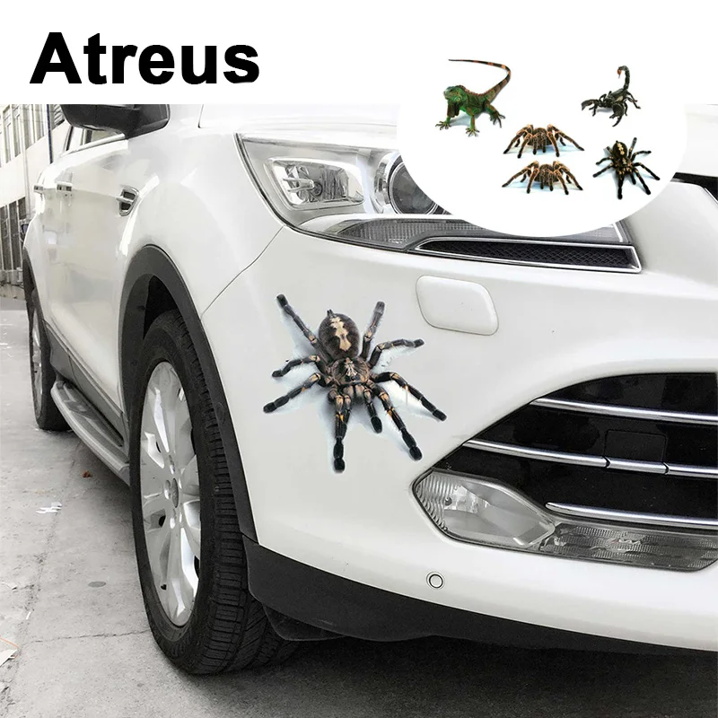 Atreus стайлинга автомобилей 3D Прохладный наклейки в форме паука Чехлы для Lexus Honda