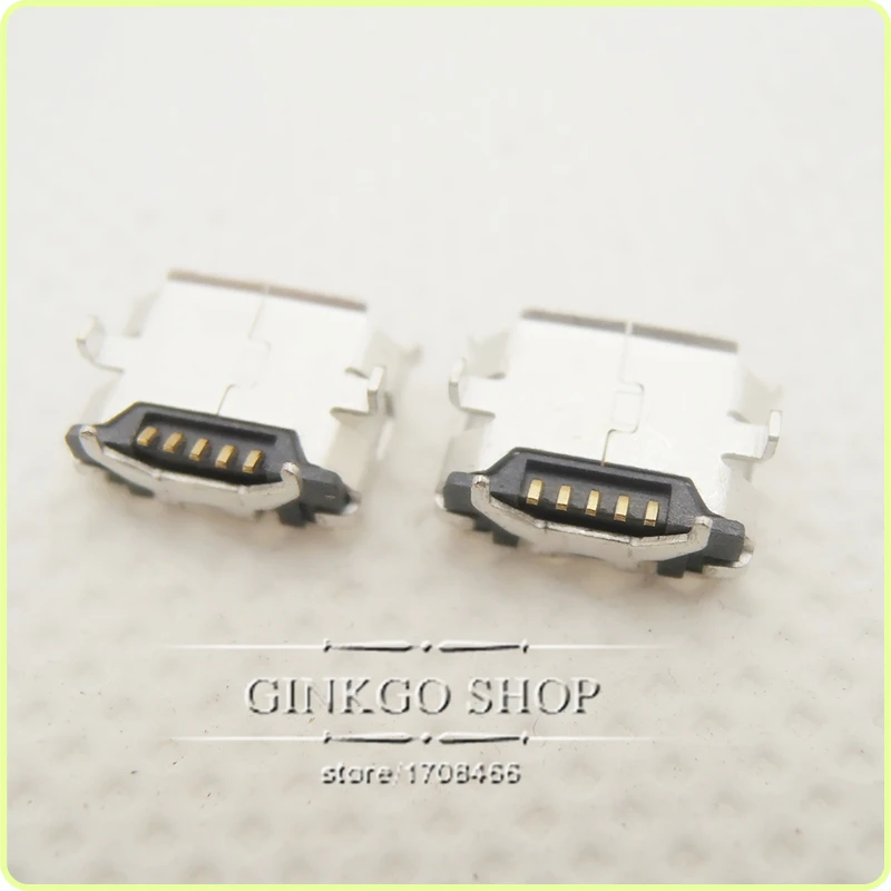 50 шт./лот микро 5 контактный usb разъем коннектор для зарядки тип B DIP четыре фута