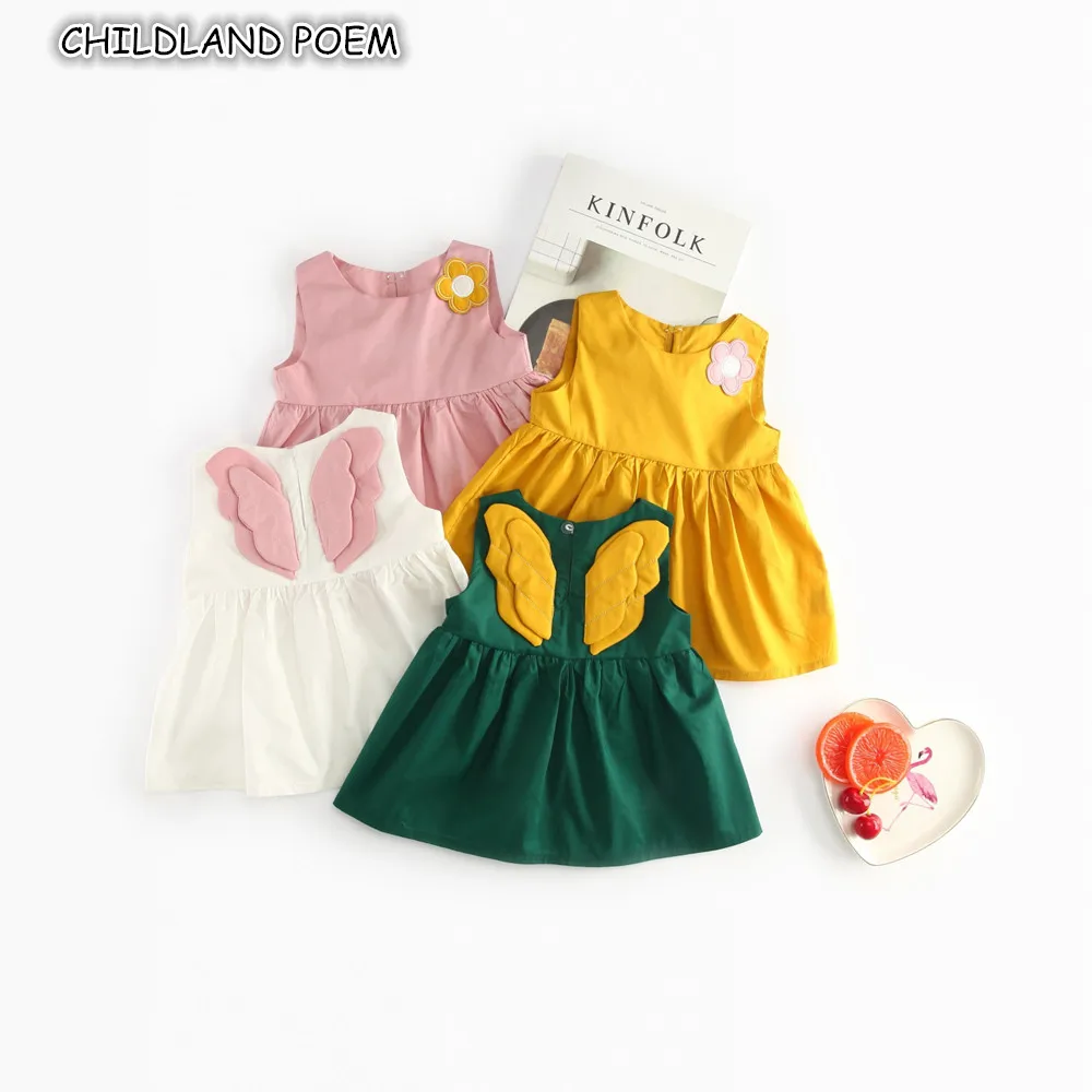 Baby Dress Summer Girls Clothes Angel Wing Princess 1st First Birthday Party Newborn Toddler Dresses 1-4Y | Мать и ребенок