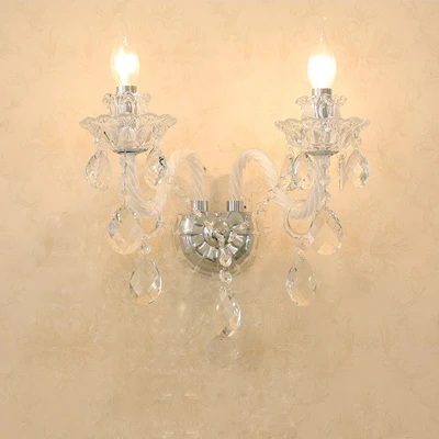2 lights wall lamp Белые хрустальные люстры, современный светодиодный светильник для гостиной, скандинавские лампы, свадебные декоративные светильники, белая люстра, освещение - Цвет абажура: 2 lights wall lamp