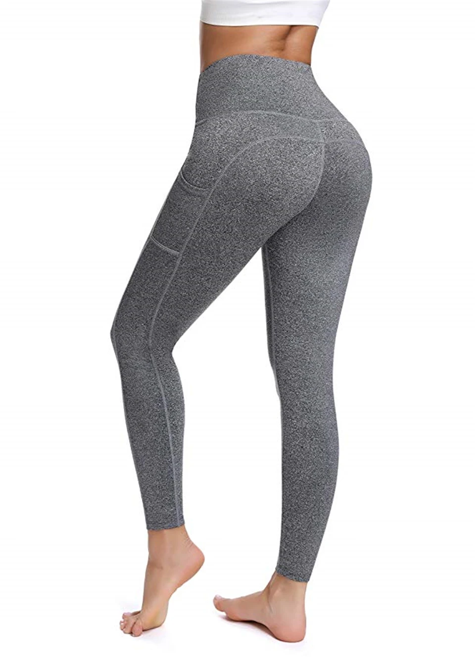 Leggings With Pocket Women Gym Tights Push Up Running Pants Workout High Waist Active Wear Yoga Pants Tummy Control Leggings