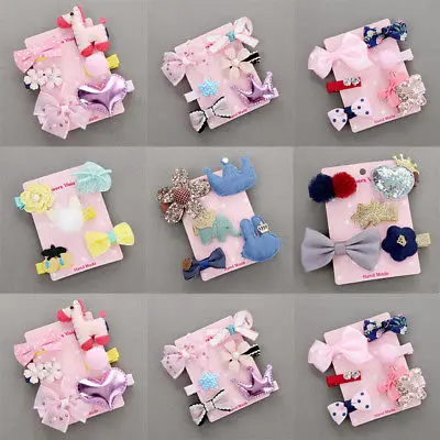 6 шт. заколка для волос маленьких девочек бант Цветок мини заколки Звезда Дети