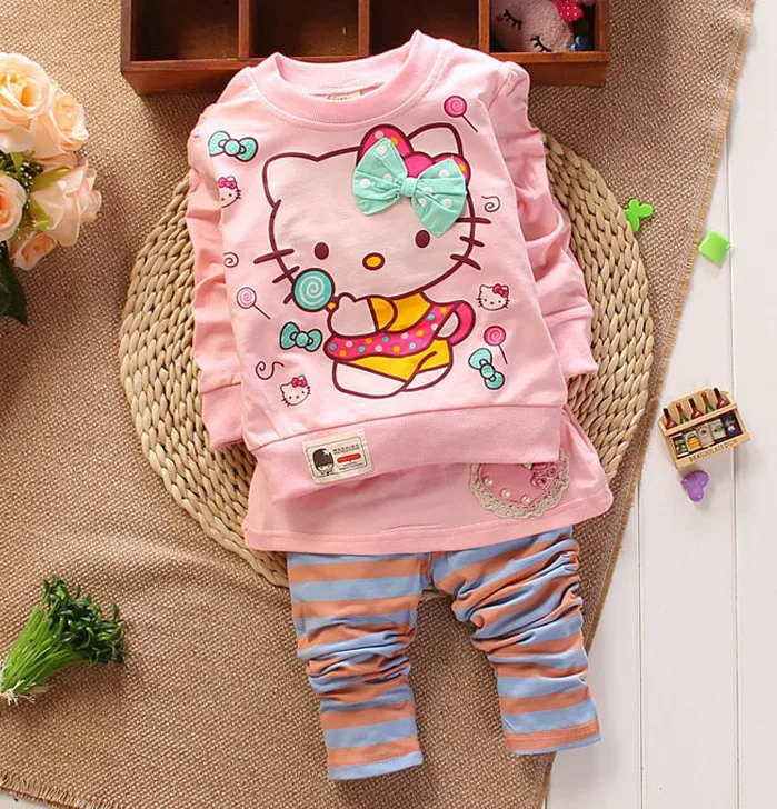 New 2014 autumn baby sets girls apparel long sleeved shirt and pants casual suit kid's clothing set for girl | Детская одежда и