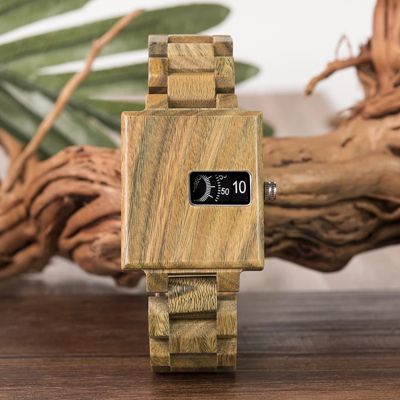 Часы наручные BOBO BIRD мужские из эбенового дерева изящные квадратные часы подарок