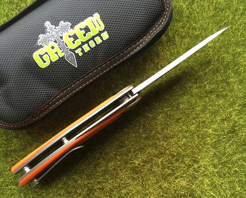 Складной нож Green thorn made Dark Flipper титановое лезвие D2 рукоятка G10 Походный для