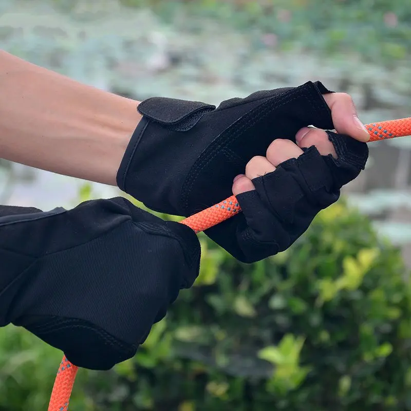 

Good Quality Half Finger Slip Gloves Outdoor Climbing Rope Rock Mountaineering Cycling Downhill Fishing Equipment