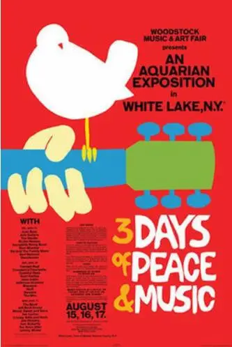 WOODSTOCK концертный музыкальный фестиваль красный Шелковый плакат декоративной