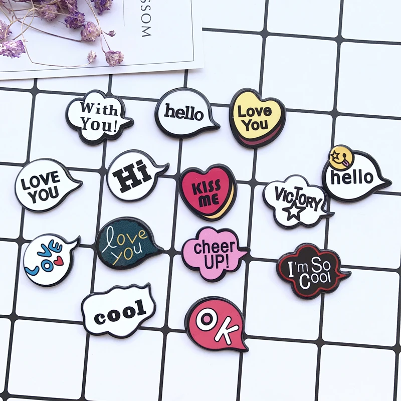 10 шт./лот самодельные плоские полимерные буквы смешанные цвета и предметы