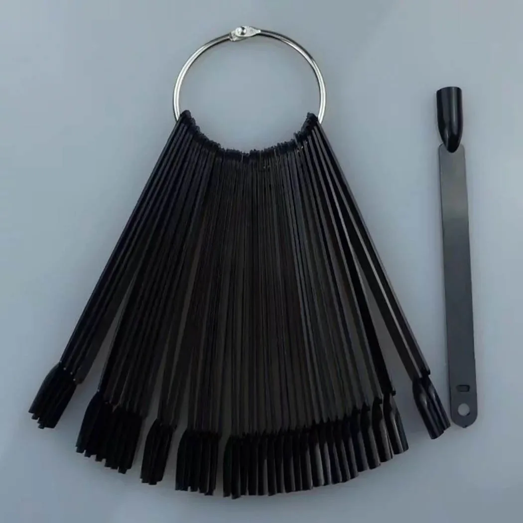 1 компл.. накладные советы для ногтей природа прозрачный черный веер палец полная