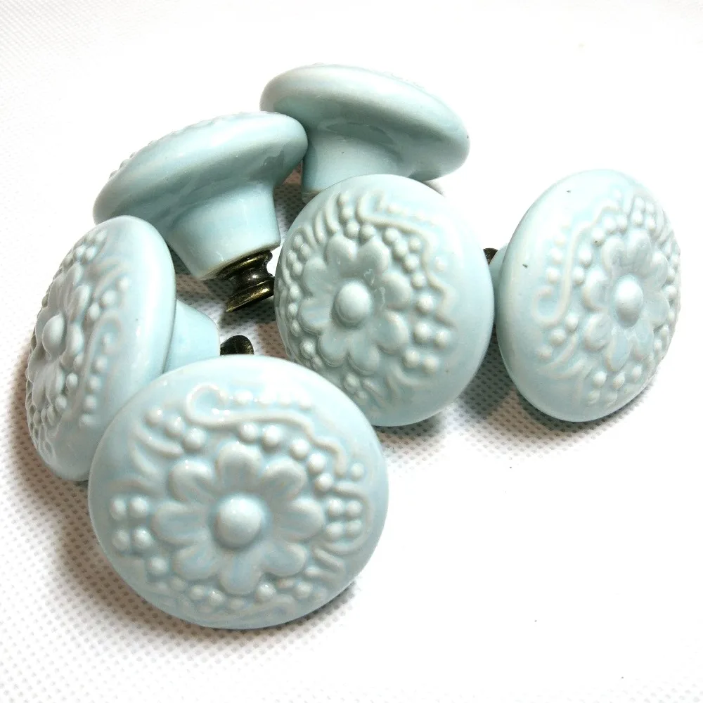 6 шт с рельефным тиснением Стиль керамическими рукоятками сливы Дизайн кухонный