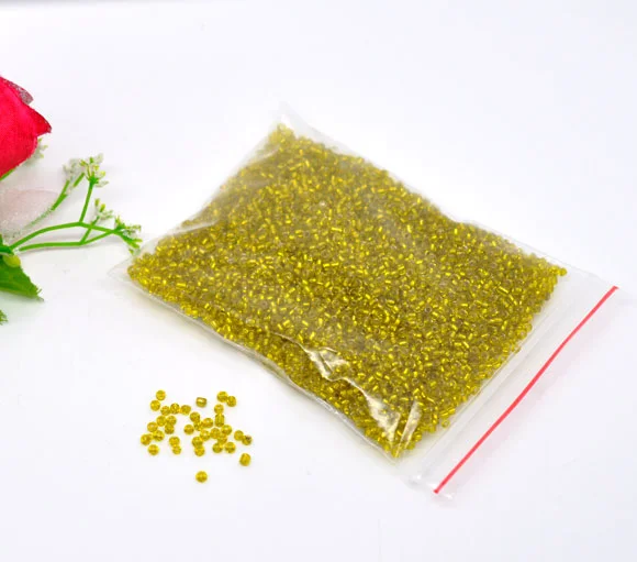Doreen Box hot 100 г лимонно желтый стеклянный бисер 2x2 мм фурнитура (B04188)|seed beads|glass seed