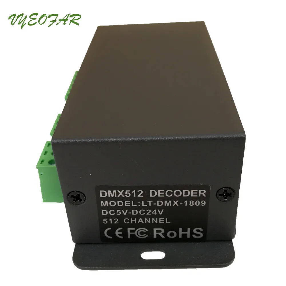LT-DMX-1809 DMX-SPI декодер сигналов; DC5-24V Вход поддержка WS2811/WS2812, UCS1903/1912, TM1803, TM1804, TM1809 TM1812 управляющий IC