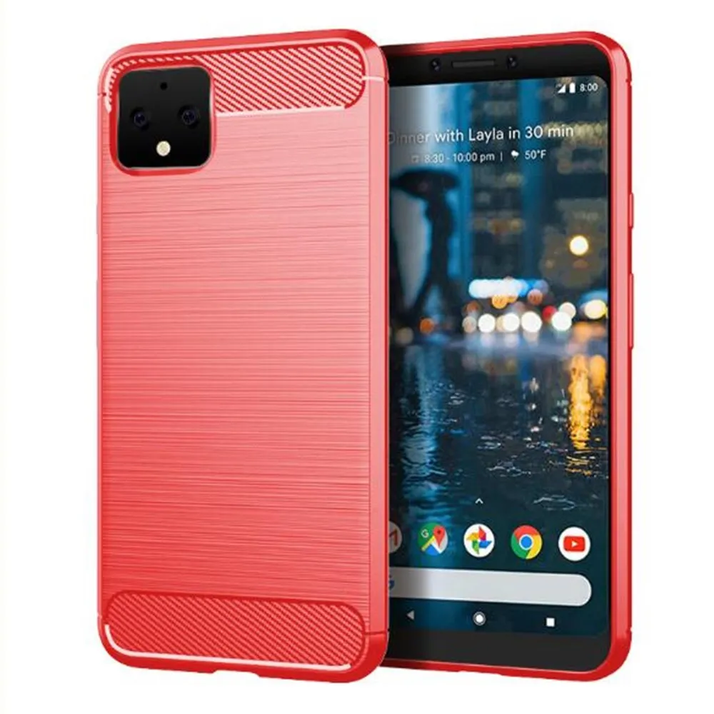 Чехол из углеродного волокна для Google Pixel 4 XL резиновый силиконовый чехол телефона