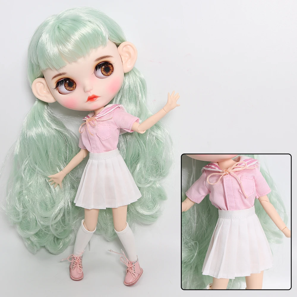 Ледяной DBS Blyth кукольные шарнирной куклы матовая лицевая сторона белая кожа