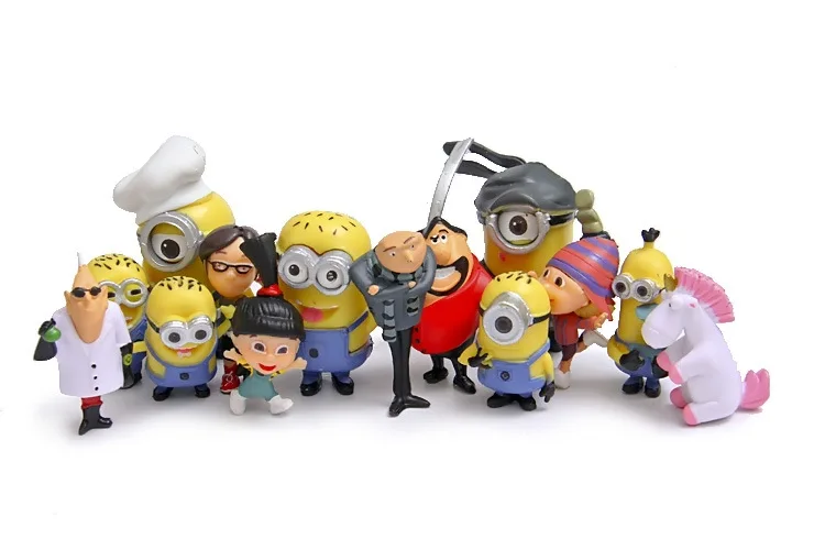 14 шт./партия фигурки Гадкий я Миньоны игрушки Милая модель детские 6 7 см ПВХ аниме