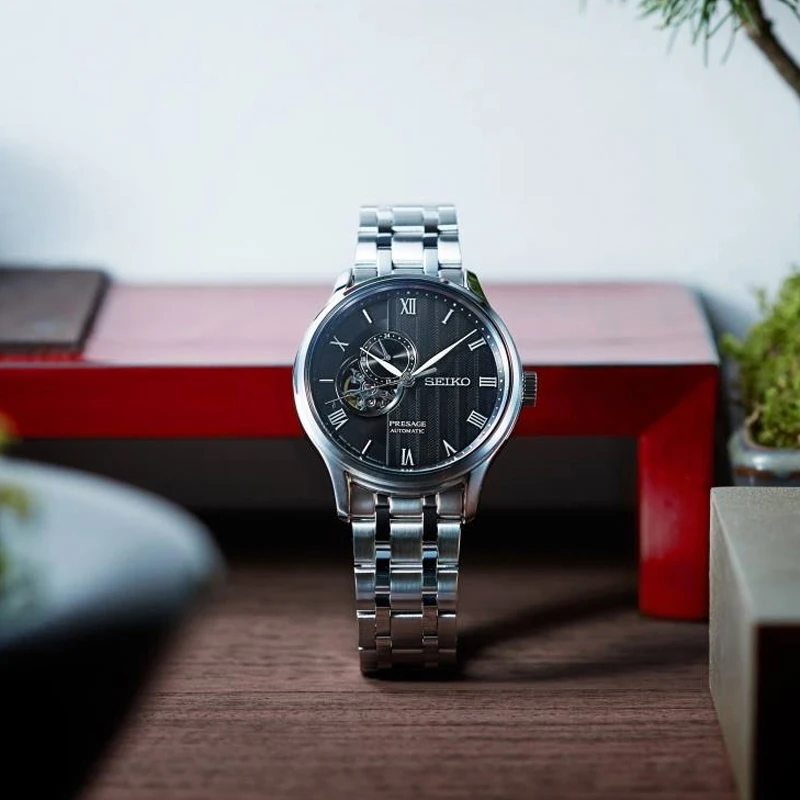 100% Оригинальные часы seiko Presage серии бизнес для мужчин's винт часов see through Назад