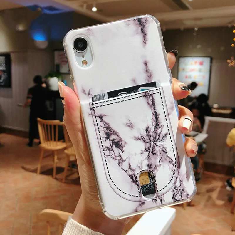 Держатель для карт чехол iPhone 6 6s мягкие силиконовые чехлы 7 8 Plus 5S se XS MAX XR Capa Funda |
