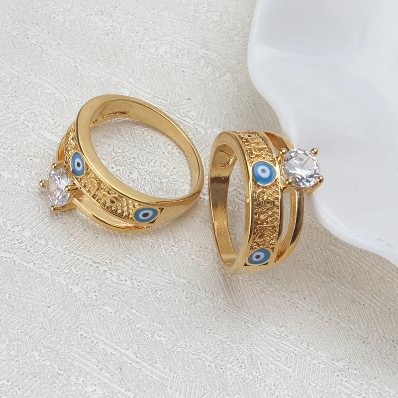 MEIBEADS модное кольцо со сглаза прозрачный Кристальный камень золотой цвет для