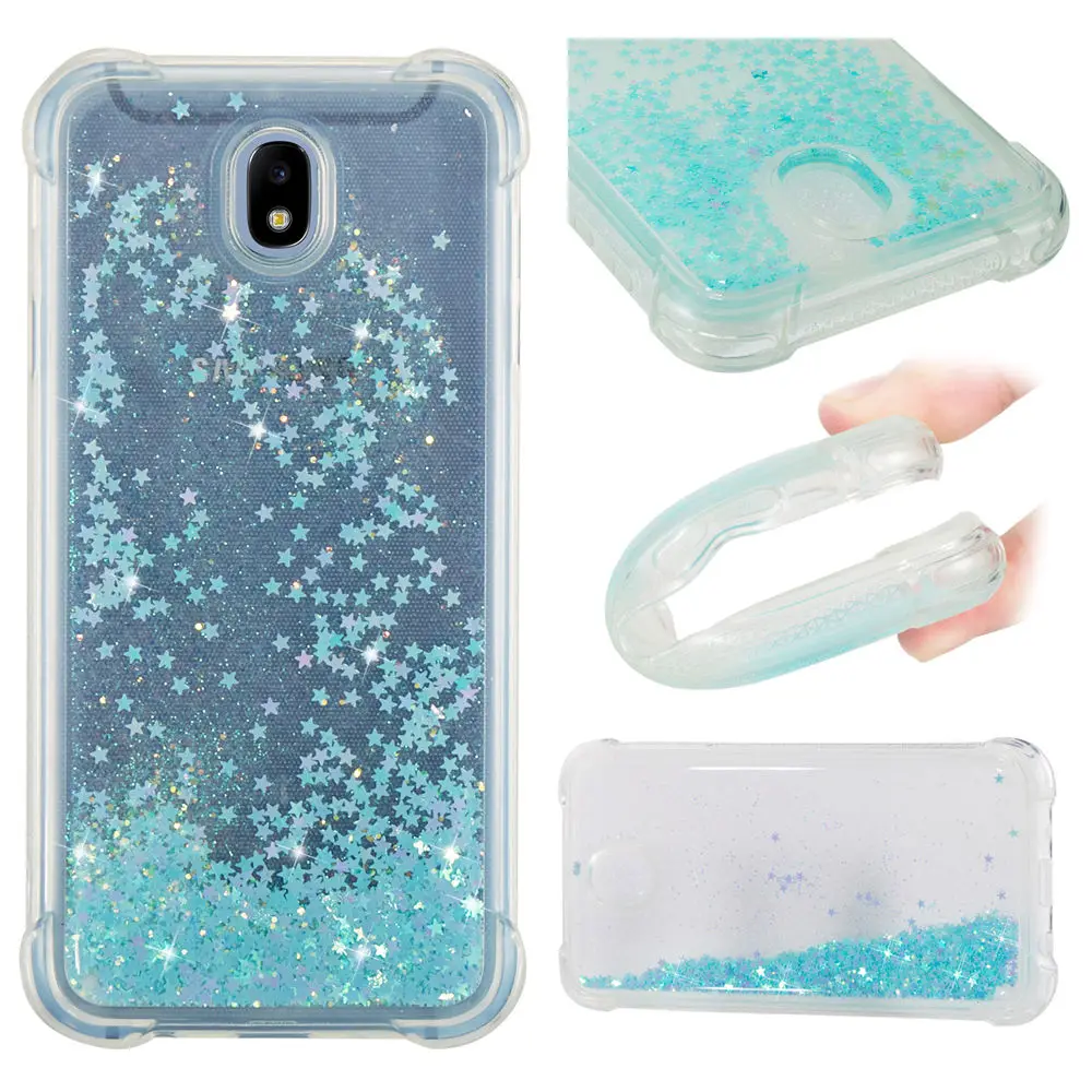 Glitter Stars Cover for Samsung Galaxy J7 2017 J730 J730F J730FM SM-J730G SM-J730F SM-J730FM Liquid Quicksand Soft TPU Back Case |