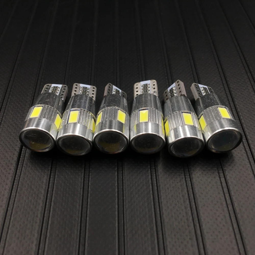 6X высокой мощности T10 w5w водить автомобиль светильник t10 6smd 10smd 5630 5w5 12v t10 белый автомобиль лампы интерьер светильник w5w t10 canbus error free