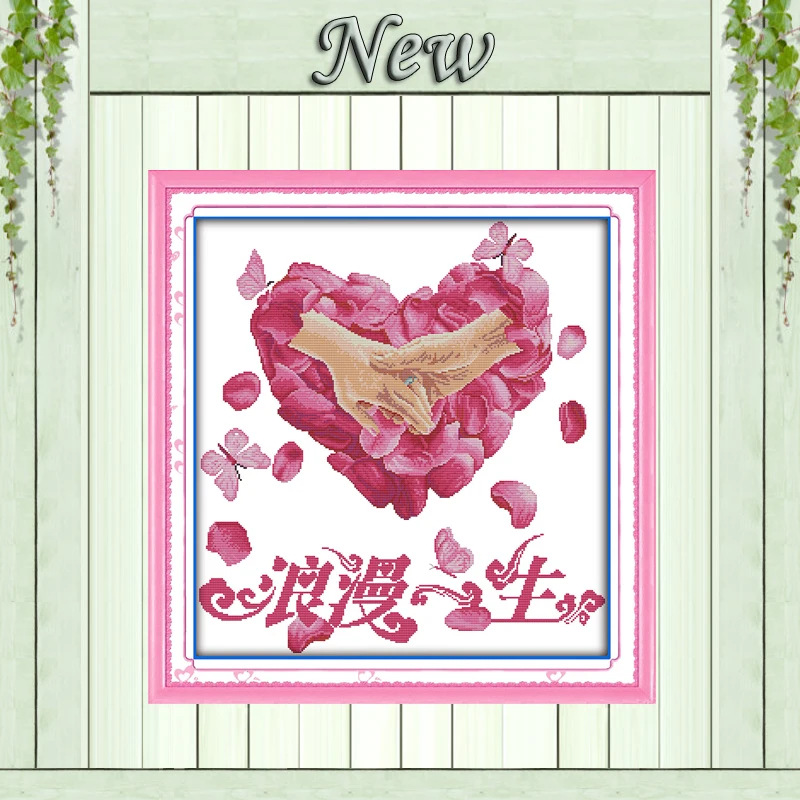 

Romantic life love hand in hand painting counted print on canvas DMC11CT 14CT Chinese Cross Stitch kits embroider needlework Set