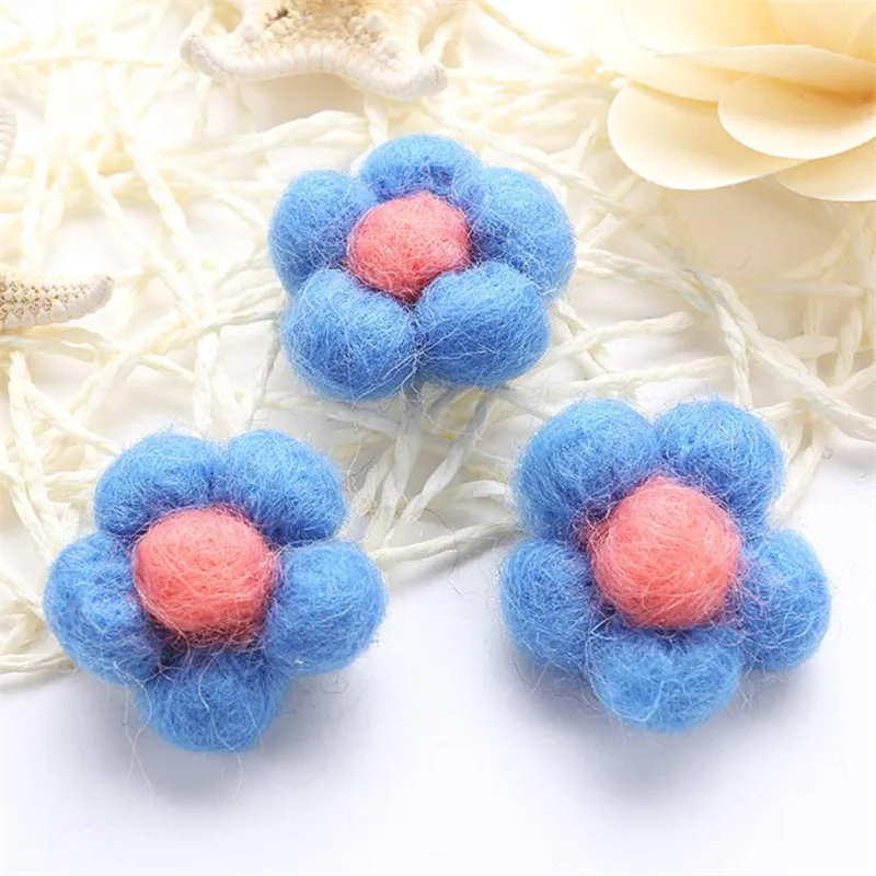 DoreenBeads 1 шт. изделия из шерстяного фетра ручной работы Цветы для заколки волос