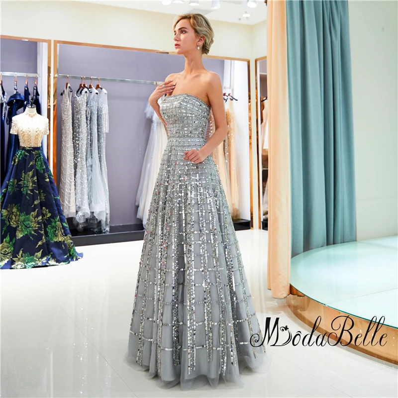 modabelle sparkly gorgeous sequin sliver prom dresses A line high quality vestidos de fiesta sweetheart formal gowns elegant new | Свадьбы и
