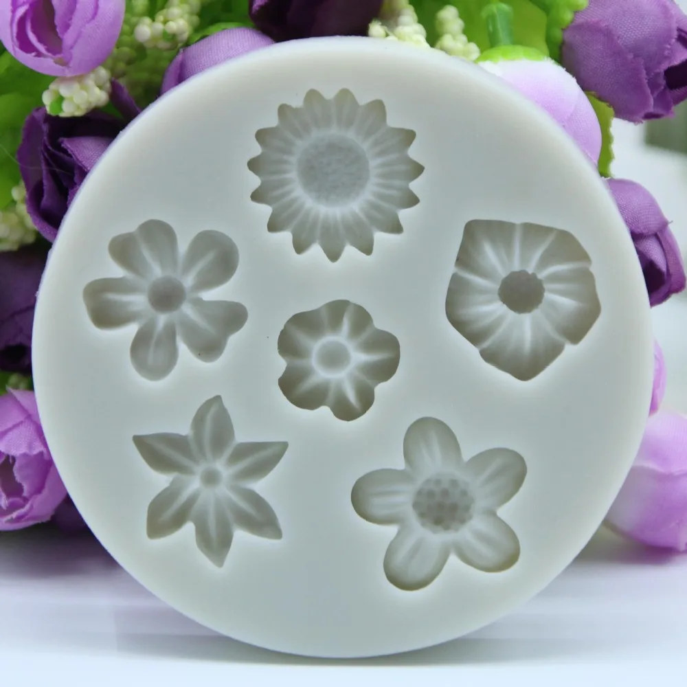 1 шт ПОДСОЛНУХ форма цветка силиконовая шоколада для цветов из мастики украшение