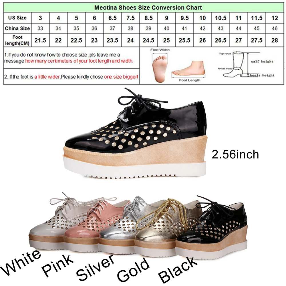 Женские повседневные туфли-лодочки Meotina Осенняя обувь на платформе с квадратным