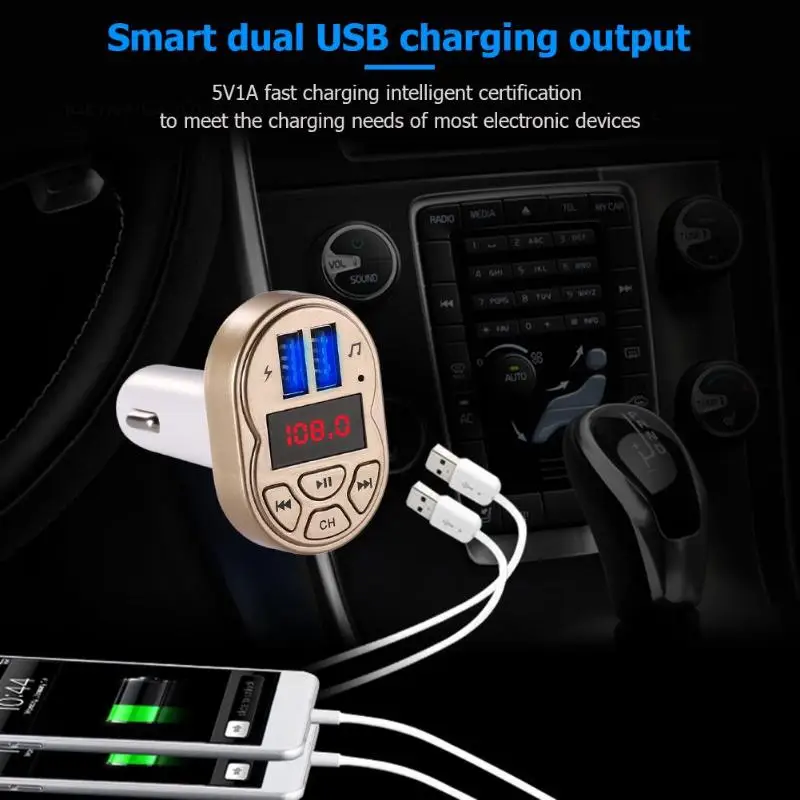 FM трансмиттер беспроводной радиомодулятор автомобильный Bluetooth адаптер mp3 плеер с